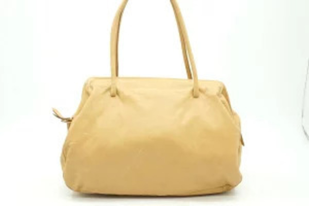 Miu Miu Pull Leather Hobo Shoulder Bag Tan